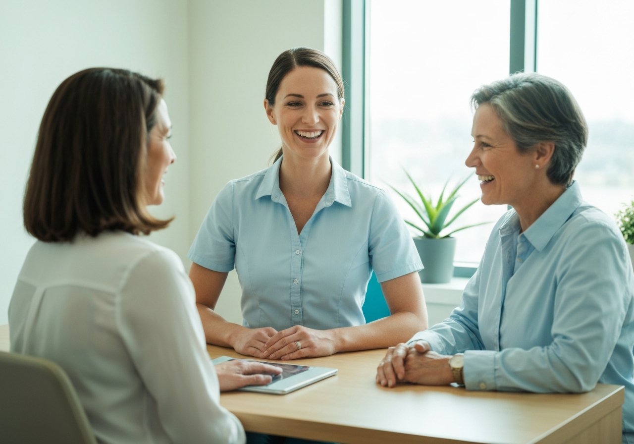Caring dental hygienist ensuring patient comfort during deep cleaning