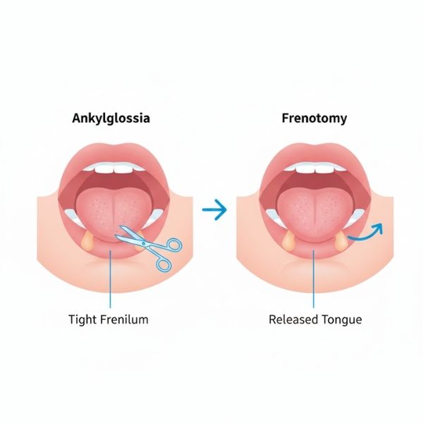 Tongue-tie release procedure for children