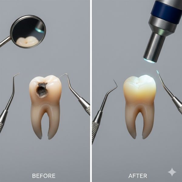 Natural tooth-coloured fillings